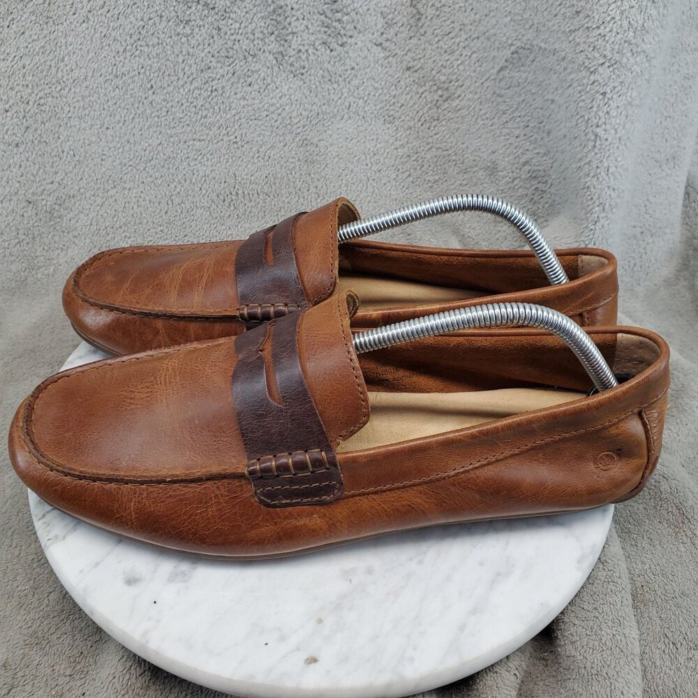 Born Shoes Mens Size 10 Brown Leather Andes Driving Moccasins